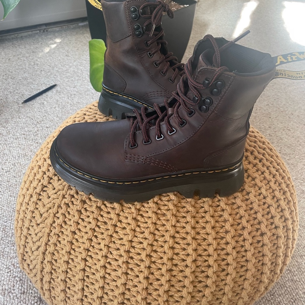 Dr. Martens Tarik Black and Red Lace-Up Boots